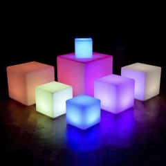 LED Cube bar stool Colors Changing Plastic LED Lighted Cube Bar Tables and Chairs DC4V LED Cube Lighting Furniture