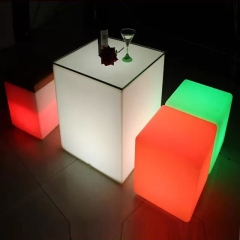 LED Cube bar stool Colors Changing Plastic LED Lighted Cube Bar Tables and Chairs DC4V LED Cube Lighting Furniture