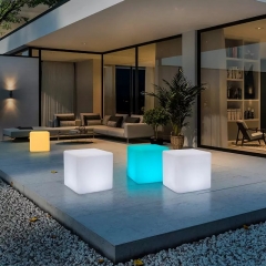 LED Cube bar stool Colors Changing Plastic LED Lighted Cube Bar Tables and Chairs DC4V LED Cube Lighting Furniture