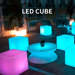 LED Cube bar stool Colors Changing Plastic LED Lighted Cube Bar Tables and Chairs DC4V LED Cube Lighting Furniture