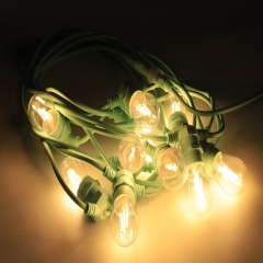 high quality round Green cable belt led lights string IP65 E27 belt festoon lights 100m heavy duty outdoor festoon lights