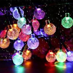 LED globe outdoor solar string light waterproof led fairy bubble crystal lamps holiday party christmas decorations lights