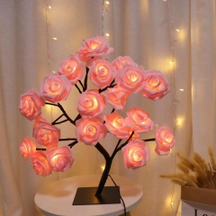 Christmas decorations Flower Night Light 45cm 24led Led Rose Table Lamp Wedding Indoor Bedroom Decoration Rose Flower Tree Light