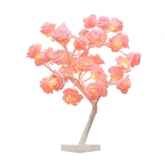 New design Room Decor Light Ornament Warm White 32 LED Tree christmas lights 4.5v led Rose flower Table Lamp