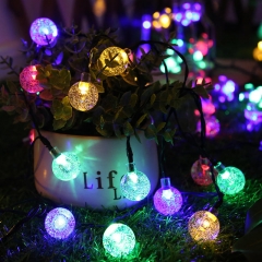 LED globe outdoor solar string light waterproof led fairy bubble crystal lamps holiday party christmas decorations lights