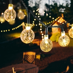 LED globe outdoor solar string light waterproof led fairy bubble crystal lamps holiday party christmas decorations lights