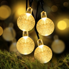 LED globe outdoor solar string light waterproof led fairy bubble crystal lamps holiday party christmas decorations lights