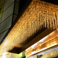 Garland LED Icicle String Lights Droop 0.4-0.6m Curtain Christmas lights Garden Street Outdoor Decorative lighting lamp