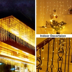 Garland LED Icicle String Lights Droop 0.4-0.6m Curtain Christmas lights Garden Street Outdoor Decorative lighting lamp