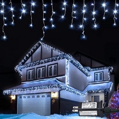 IP65 Waterproof led garland Christmas Lights festoon curtain light warm white LED Drop Window Fairy Icicle String Lights