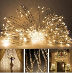 Waterproof Outdoor Solar Copper Wire Led Lamp String Light Powered garland Fairy String Solar permanent Christmas Lights