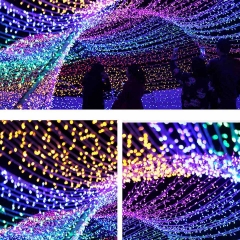 WENDADECO Waterproof Christmas Lights Garland Curtain Light 2X1.5 3X3M LED Drop Window Fairy Icicle Led String Light
