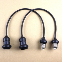 Black Cable E27 Sockets Festoon Dropper Length Customizing 25CM 50CM 100CM led lampholder drop es for black festoon e27