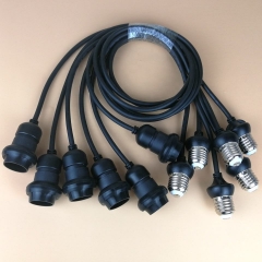 30CM 50CM Festoon Light Accessories black white cable E27 lamp Dropper IP44 led lampholder drop for festoon lighting