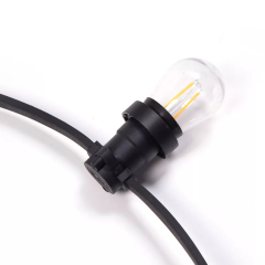 Hot sale Christmas decorations Festoon lights Black cable Wires b22 E27 Bulb 24v flat Belt Led String Light