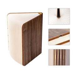 Custom Portable Led Book Lamp Folding Book Lamp Reading Book Shaped Light with USB Rechargeable Wooden Cover night lamp lights
