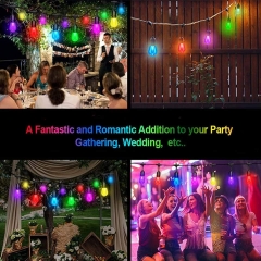 Solar powered voice control String lights RGB dimmable fairy bulb Solar RGB s14 LED String Light 8 modes super bright new style