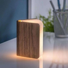 USB Rechargeable Wooden flexible LED Book Light Portable Magnetic Wooden Night Light Reading Desk Lamps