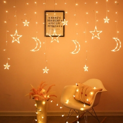 Christmas decorations festooning 8 Modes Waterproof Star Moon Fairy String Light LED Moon Star curtain Light With Remote Control