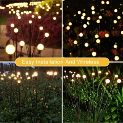 Solar Firefly Lamp Outdoor Atmosphere Courtyard Decoration 6/8/10 led Firefly Path Light IP65 Waterproof solar garden light