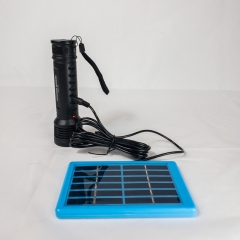 Wholesale 2w Mini Portable solar Flashlight Travel Outdoor Solar Panel USB Charging Flashlight Small Power Emergency Flashlight