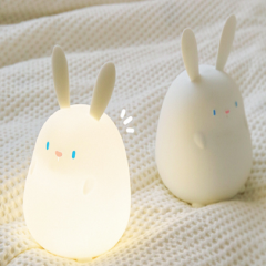 Rabbit Year Gift Rabbit Lantern Little Rabbit Table Silicone Night Light Tap Light USB Charging LED Timing Table Light