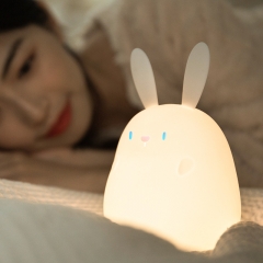 Rabbit Year Gift Rabbit Lantern Little Rabbit Table Silicone Night Light Tap Light USB Charging LED Timing Table Light