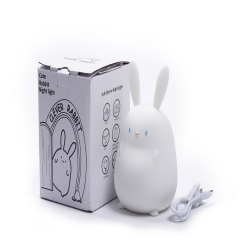 Rabbit Year Gift Rabbit Lantern Little Rabbit Table Silicone Night Light Tap Light USB Charging LED Timing Table Light