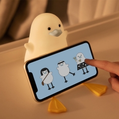 New Little Gull Duck Night Light Lying Flat Duck Silicone Flapping Lamp Bedroom decorations USB Charging Timing Table Light