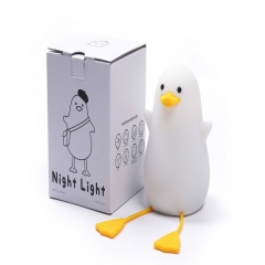 New Little Gull Duck Night Light Lying Flat Duck Silicone Flapping Lamp Bedroom decorations USB Charging Timing Table Light