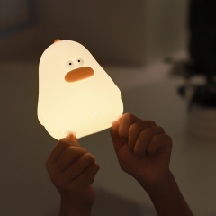 Home Decoration Silicone Battery Night Light Dull duck night lamp DC 5v 3w soft warm white Sensor led Bedside Night Light