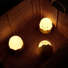LED Eggshell Chicken Emotional Night light LED Charging Silicone Chicken lamp Children's Bedside Lamp Eggshell Small Table Lamp