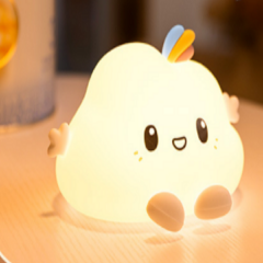 Chinese supplier LED bedside tapping night lamp charging Little cloud silicone night light with remote control tapping light