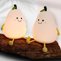 wendadeco Colorful Pear Night Light Couple Gift Silicone Lovely light lamp children's bedroom bedside small night lamp