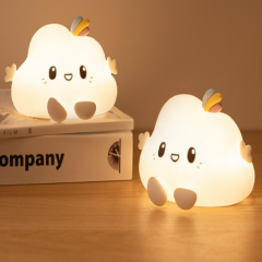 Chinese supplier LED bedside tapping night lamp charging Little cloud silicone night light with remote control tapping light