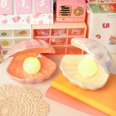 New Ceramic Shell small night light indoor tabletop decorations Jewelry storage tray Girl heart birthday gift ceramic led lights