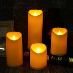7.5 Oblique Swing battery powered real wax flickering candle lamp Birthday led candle light Party Wedding Decoration Candle Lamp