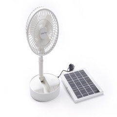 Factory Hot Sale Office Outdoor Charging solar Foldable Fan With 3 gear Portable solar Camping Fan Rechargeable Desk Fan