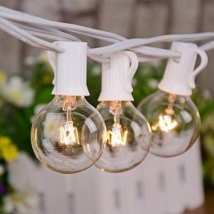 2023 New Designed white cable G40 Led String Light garland outdoor Garden light IP44 vintage festoon wedding lights