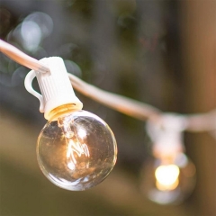 2023 New Designed white cable G40 Led String Light garland outdoor Garden light IP44 vintage festoon wedding lights