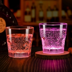 Hot Selling Brighten up in Water Whiskey Cup 250ml 6 colors Water Glow Cup KTV Bar Water Sensing Plastic luminescent wine glass