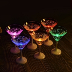 Party Supplies Eco Friendly Acrylic LED Luminous Glasses Food grade Plastic PS Cup Night Party 210ml flash led Cocktail Cup