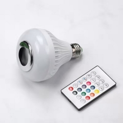 Hot sale Remote control smart LED Music Bulb 12w App wireless Control Bluetooth Speaker Music Bulb RGB Household Atmosphere Lamp