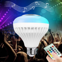 Hot sale Remote control smart LED Music Bulb 12w App wireless Control Bluetooth Speaker Music Bulb RGB Household Atmosphere Lamp