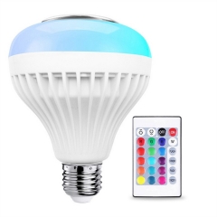 Hot sale Remote control smart LED Music Bulb 12w App wireless Control Bluetooth Speaker Music Bulb RGB Household Atmosphere Lamp