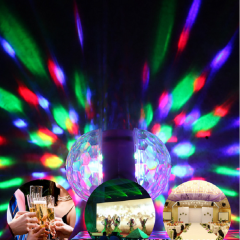 China factory magic ball light bulb 360 rotation colorful E27 rotating light dance table lights 6w led double side disco lamp