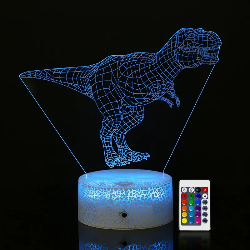 New Arrival Colorful 3D Dinosaur Night Light DC5V Car Ambient Table Lamp Acrylic Kids Night Light LED Touch Remote Control