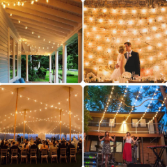New Garland G40 festoon light White Cable Patio String Lights fairy Wedding G40 string light for holiday christmas decorations