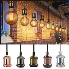 Modern E27 Screw Bulb base Vintage Edison Lamp Holder 110V Aluminum copper Pendant Lights Socket Aluminum E27 Pendant Lamp