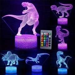 3D Optical Illusion Lamp Touch Switch Dimmable 16 Changing Colors 3D night light cracks base for Birthday Party